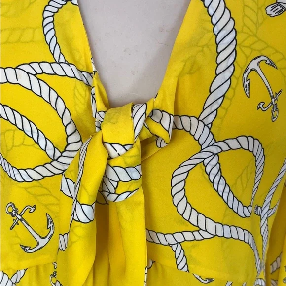 Like new CAbi Yellow Nautical Print Blouse - Picture 5 of 16